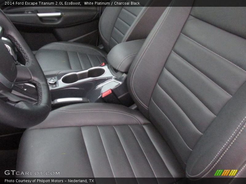 White Platinum / Charcoal Black 2014 Ford Escape Titanium 2.0L EcoBoost
