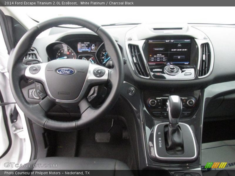 White Platinum / Charcoal Black 2014 Ford Escape Titanium 2.0L EcoBoost