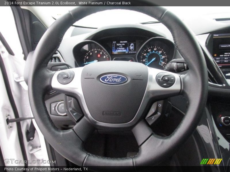 White Platinum / Charcoal Black 2014 Ford Escape Titanium 2.0L EcoBoost