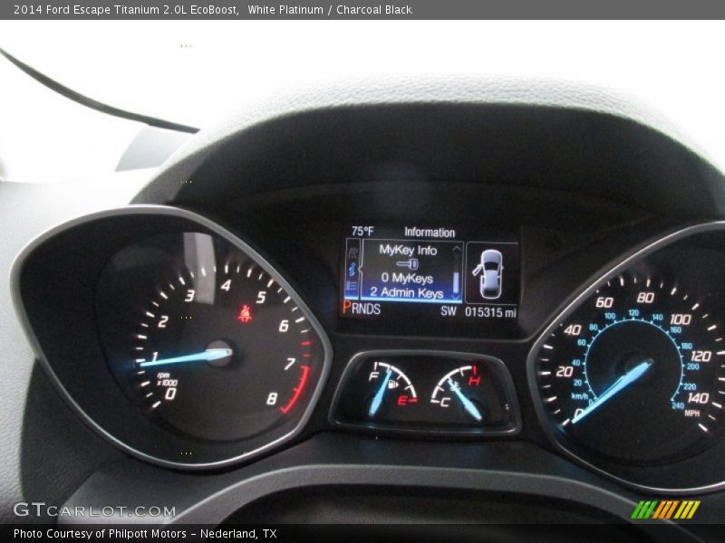 White Platinum / Charcoal Black 2014 Ford Escape Titanium 2.0L EcoBoost