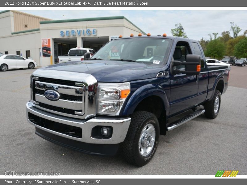 Dark Blue Pearl Metallic / Steel 2012 Ford F250 Super Duty XLT SuperCab 4x4