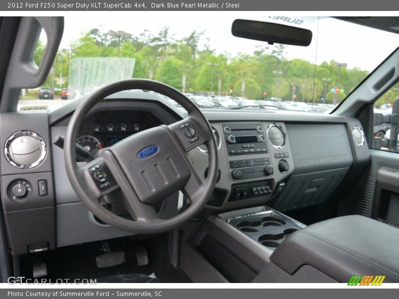 Dark Blue Pearl Metallic / Steel 2012 Ford F250 Super Duty XLT SuperCab 4x4