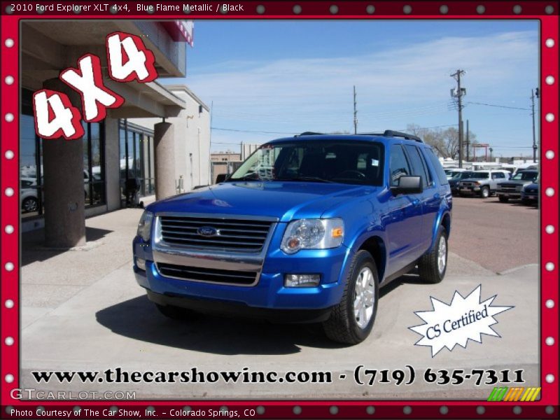 Blue Flame Metallic / Black 2010 Ford Explorer XLT 4x4