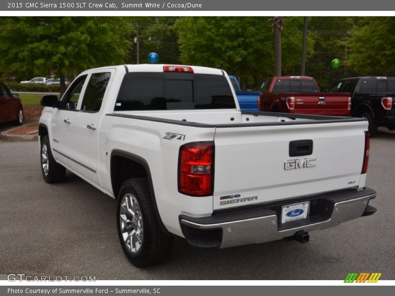 Summit White / Cocoa/Dune 2015 GMC Sierra 1500 SLT Crew Cab