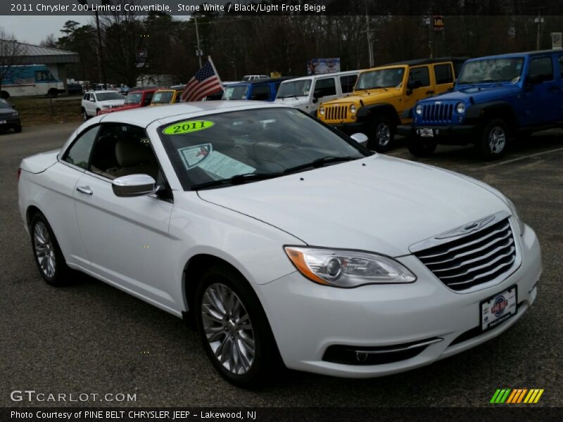 Stone White / Black/Light Frost Beige 2011 Chrysler 200 Limited Convertible