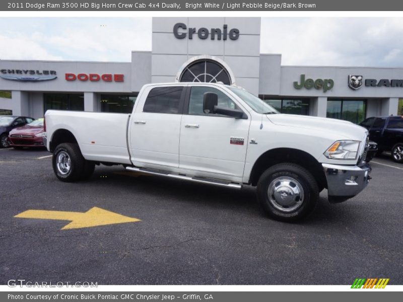 Bright White / Light Pebble Beige/Bark Brown 2011 Dodge Ram 3500 HD Big Horn Crew Cab 4x4 Dually