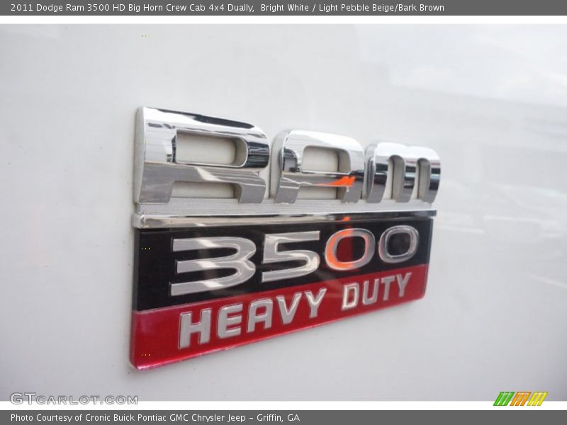 Bright White / Light Pebble Beige/Bark Brown 2011 Dodge Ram 3500 HD Big Horn Crew Cab 4x4 Dually