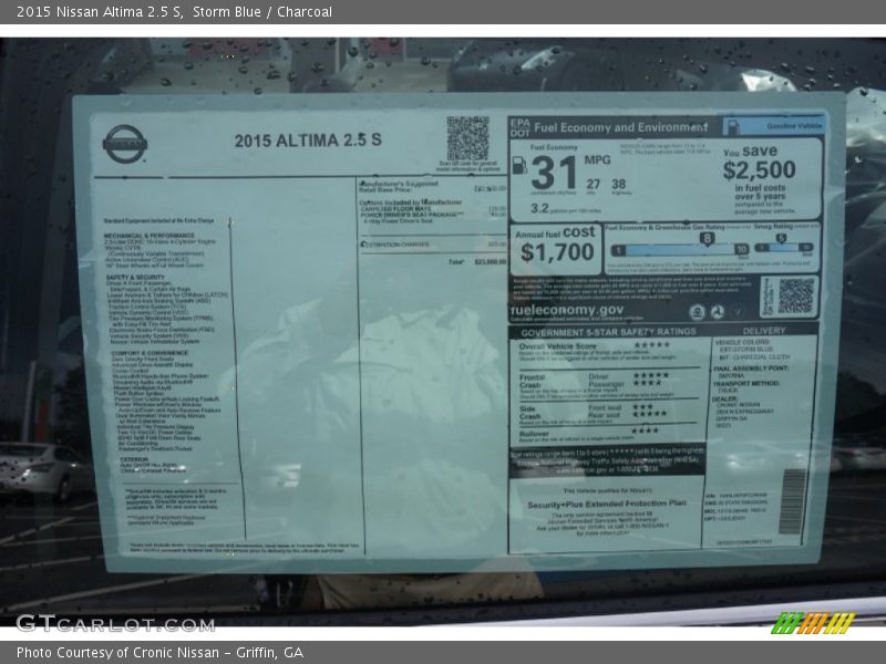 Storm Blue / Charcoal 2015 Nissan Altima 2.5 S