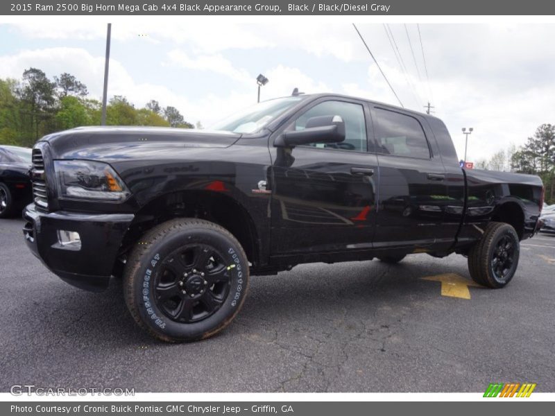 Front 3/4 View of 2015 2500 Big Horn Mega Cab 4x4 Black Appearance Group