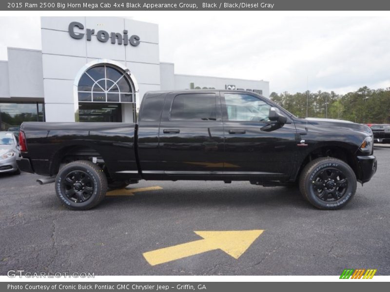 Black / Black/Diesel Gray 2015 Ram 2500 Big Horn Mega Cab 4x4 Black Appearance Group