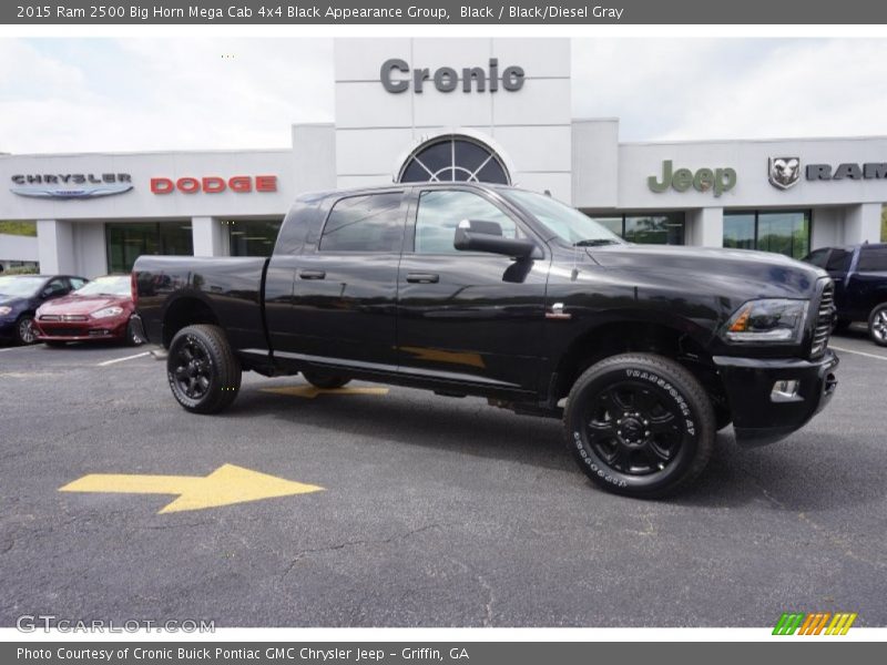 Black / Black/Diesel Gray 2015 Ram 2500 Big Horn Mega Cab 4x4 Black Appearance Group