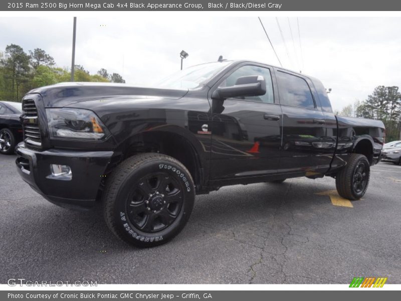 Black / Black/Diesel Gray 2015 Ram 2500 Big Horn Mega Cab 4x4 Black Appearance Group