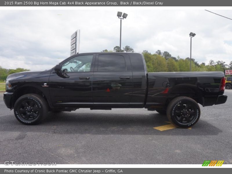 Black / Black/Diesel Gray 2015 Ram 2500 Big Horn Mega Cab 4x4 Black Appearance Group