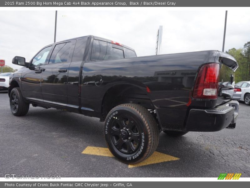 Black / Black/Diesel Gray 2015 Ram 2500 Big Horn Mega Cab 4x4 Black Appearance Group