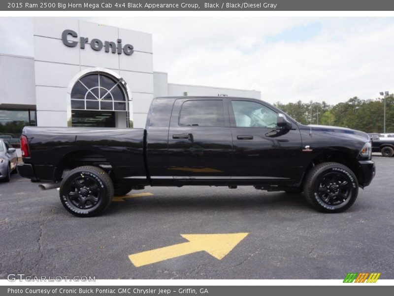 Black / Black/Diesel Gray 2015 Ram 2500 Big Horn Mega Cab 4x4 Black Appearance Group