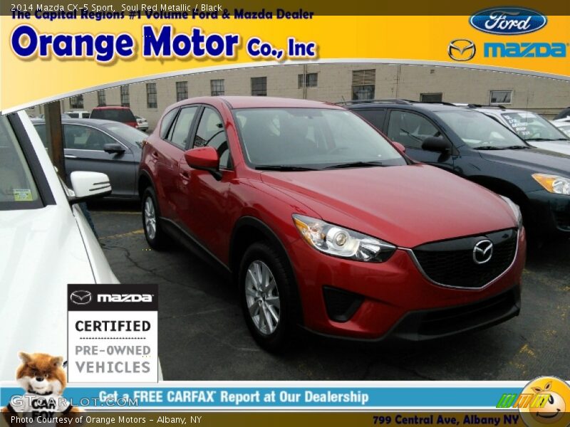 Soul Red Metallic / Black 2014 Mazda CX-5 Sport