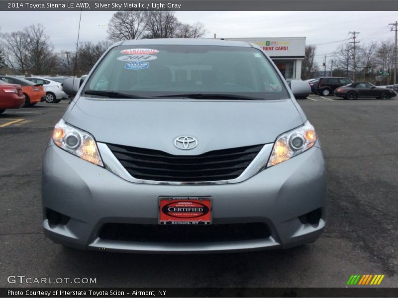 Silver Sky Metallic / Light Gray 2014 Toyota Sienna LE AWD