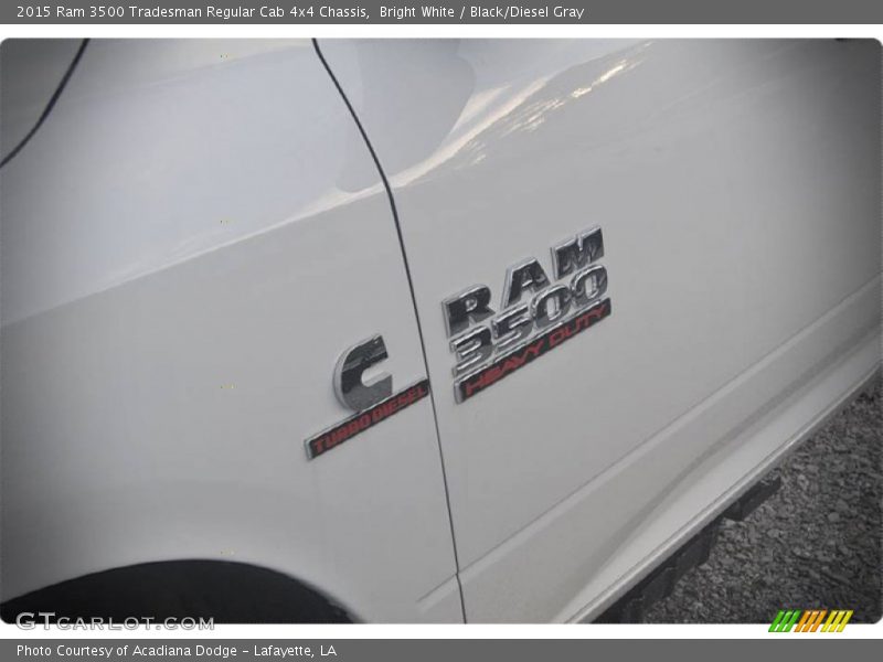 Bright White / Black/Diesel Gray 2015 Ram 3500 Tradesman Regular Cab 4x4 Chassis