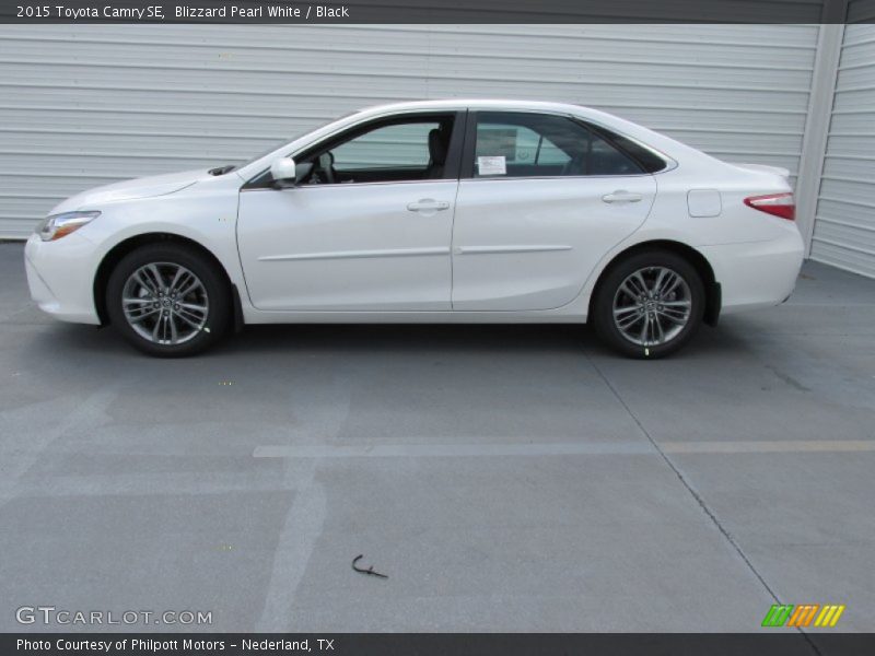 Blizzard Pearl White / Black 2015 Toyota Camry SE