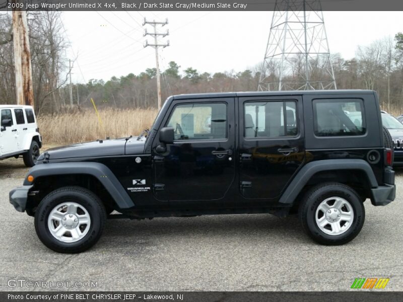 Black / Dark Slate Gray/Medium Slate Gray 2009 Jeep Wrangler Unlimited X 4x4