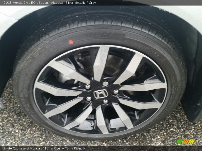 Alabaster Silver Metallic / Gray 2015 Honda Civic EX-L Sedan