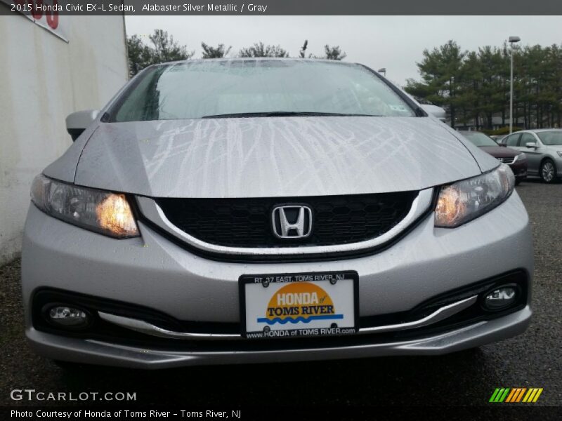 Alabaster Silver Metallic / Gray 2015 Honda Civic EX-L Sedan