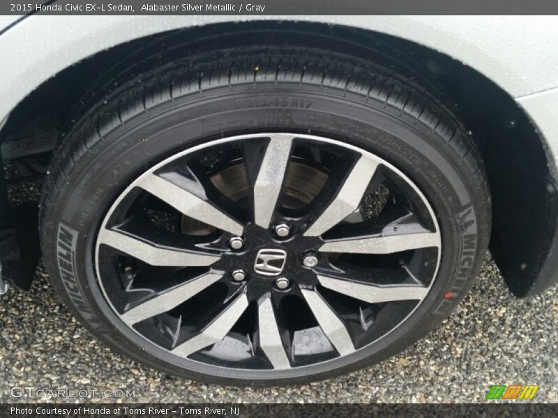 Alabaster Silver Metallic / Gray 2015 Honda Civic EX-L Sedan