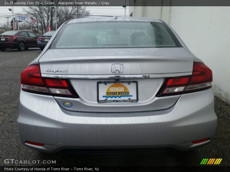 Alabaster Silver Metallic / Gray 2015 Honda Civic EX-L Sedan
