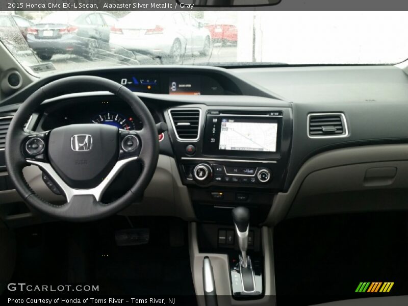 Alabaster Silver Metallic / Gray 2015 Honda Civic EX-L Sedan