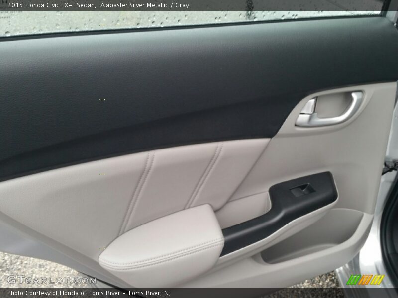 Alabaster Silver Metallic / Gray 2015 Honda Civic EX-L Sedan