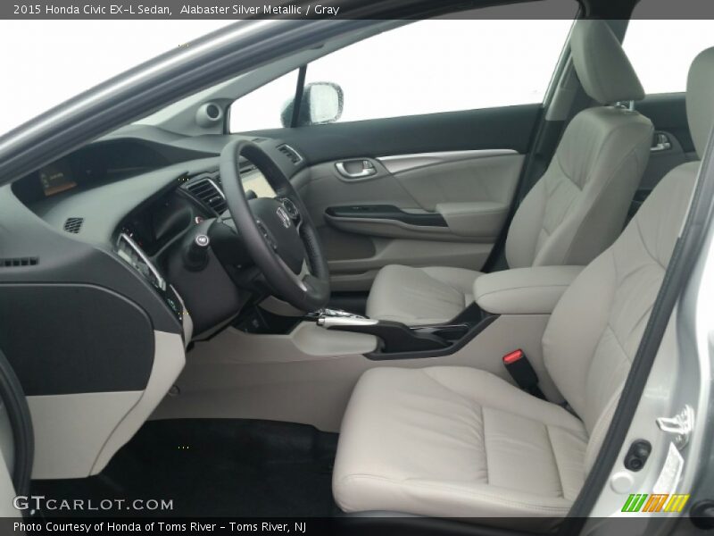 Alabaster Silver Metallic / Gray 2015 Honda Civic EX-L Sedan