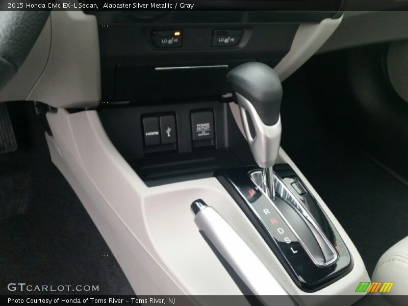 Alabaster Silver Metallic / Gray 2015 Honda Civic EX-L Sedan
