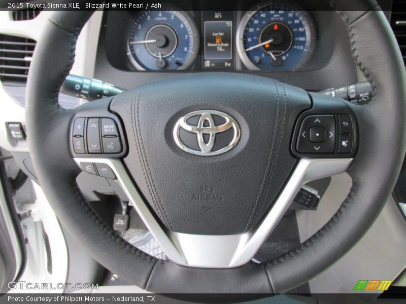 Blizzard White Pearl / Ash 2015 Toyota Sienna XLE