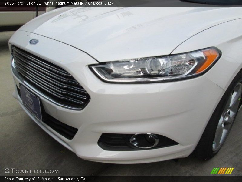 White Platinum Metallic / Charcoal Black 2015 Ford Fusion SE