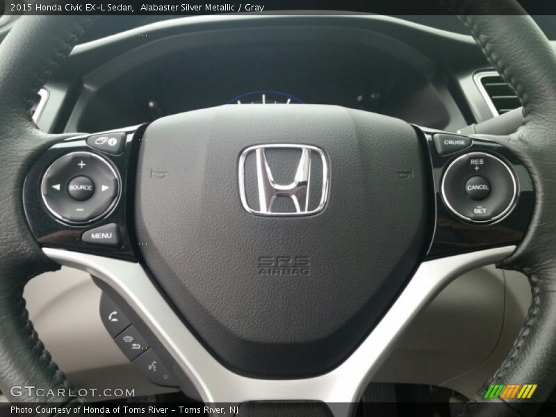 Alabaster Silver Metallic / Gray 2015 Honda Civic EX-L Sedan
