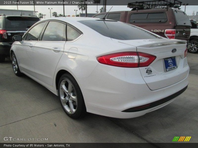 White Platinum Metallic / Charcoal Black 2015 Ford Fusion SE
