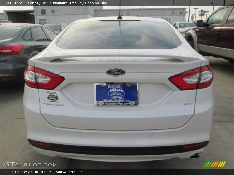 White Platinum Metallic / Charcoal Black 2015 Ford Fusion SE
