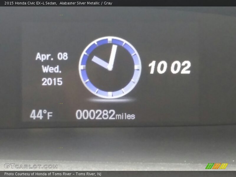 Alabaster Silver Metallic / Gray 2015 Honda Civic EX-L Sedan