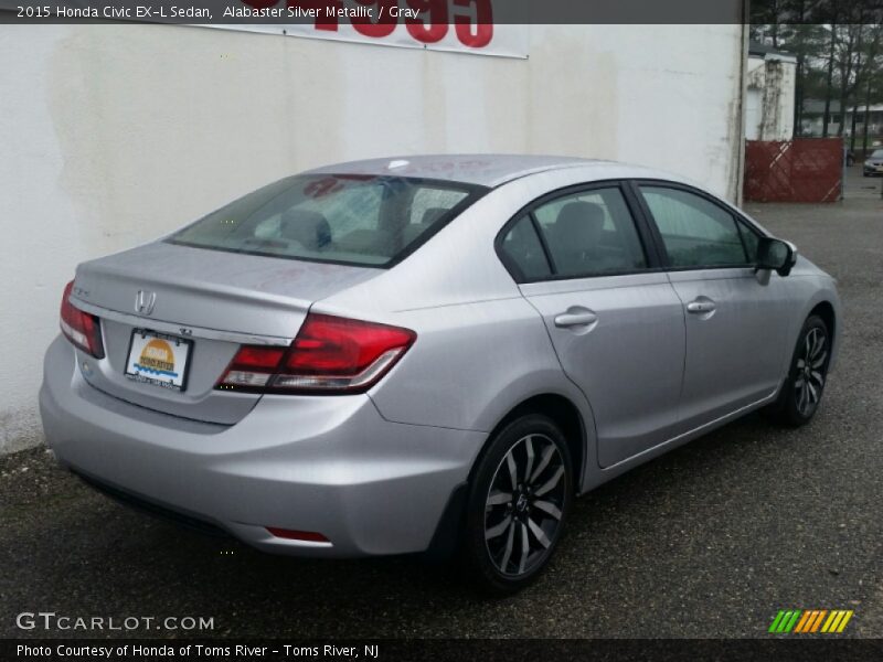 Alabaster Silver Metallic / Gray 2015 Honda Civic EX-L Sedan