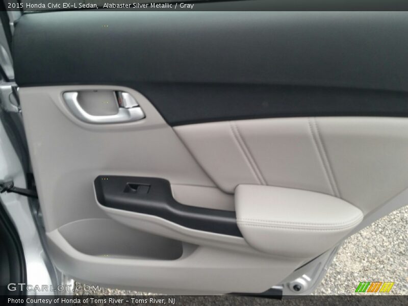 Alabaster Silver Metallic / Gray 2015 Honda Civic EX-L Sedan