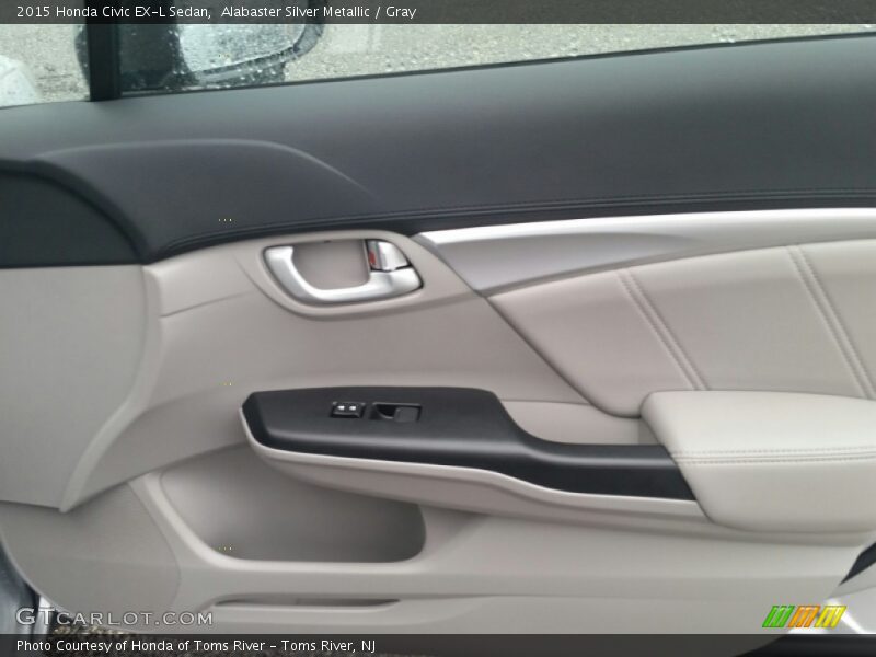 Alabaster Silver Metallic / Gray 2015 Honda Civic EX-L Sedan