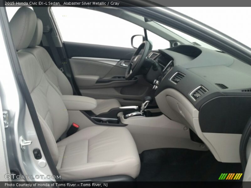 Alabaster Silver Metallic / Gray 2015 Honda Civic EX-L Sedan
