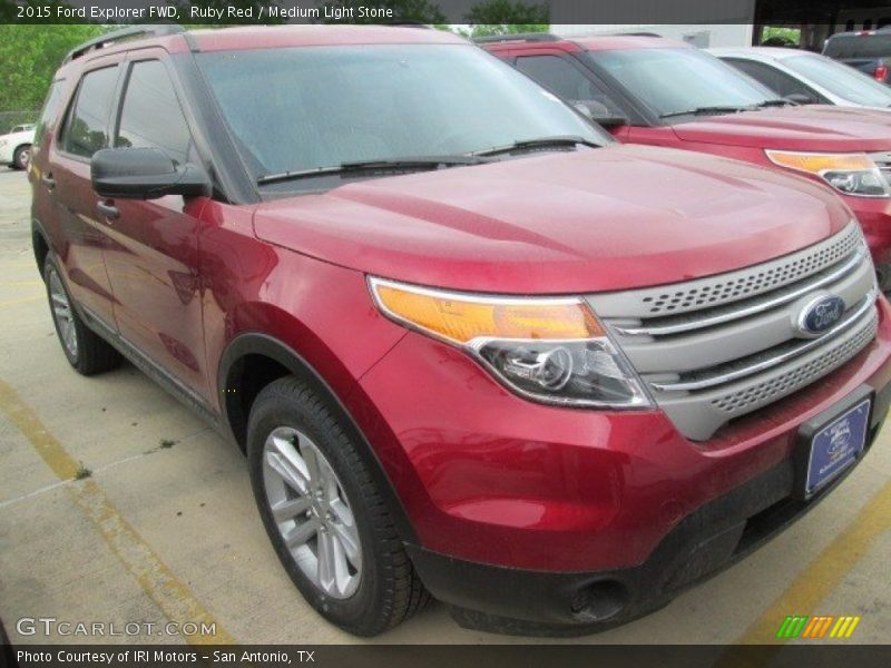 Ruby Red / Medium Light Stone 2015 Ford Explorer FWD