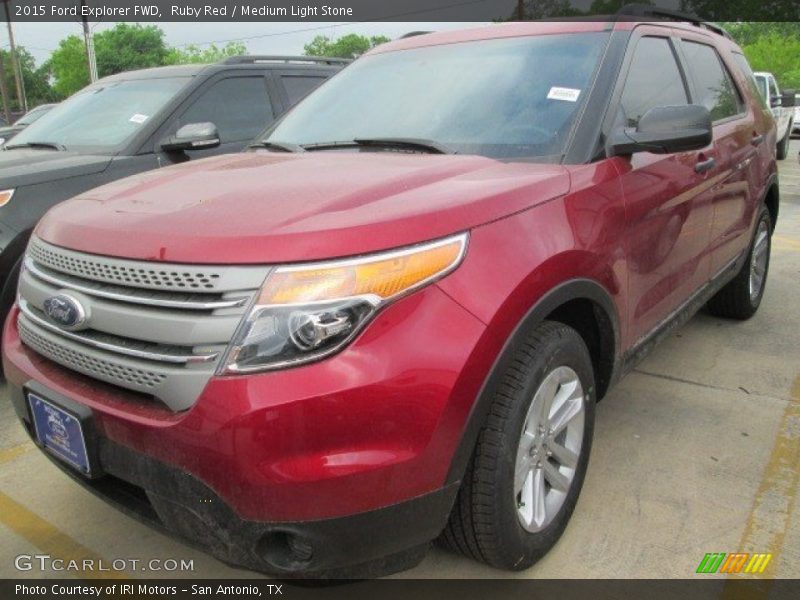 Ruby Red / Medium Light Stone 2015 Ford Explorer FWD