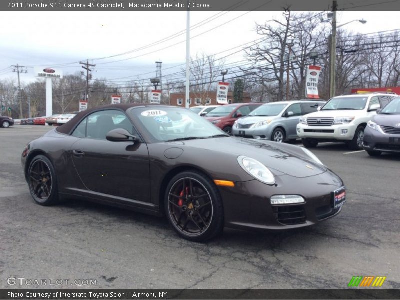 Macadamia Metallic / Cocoa 2011 Porsche 911 Carrera 4S Cabriolet