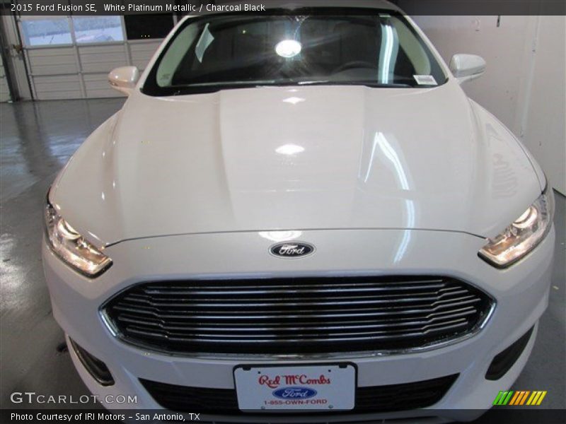 White Platinum Metallic / Charcoal Black 2015 Ford Fusion SE