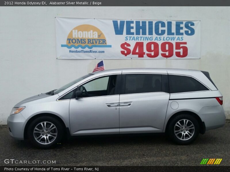Alabaster Silver Metallic / Beige 2012 Honda Odyssey EX