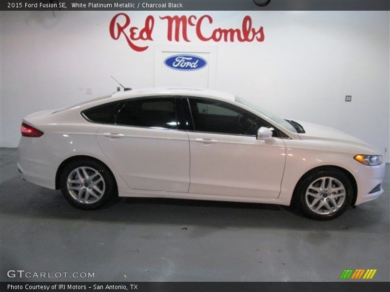 White Platinum Metallic / Charcoal Black 2015 Ford Fusion SE