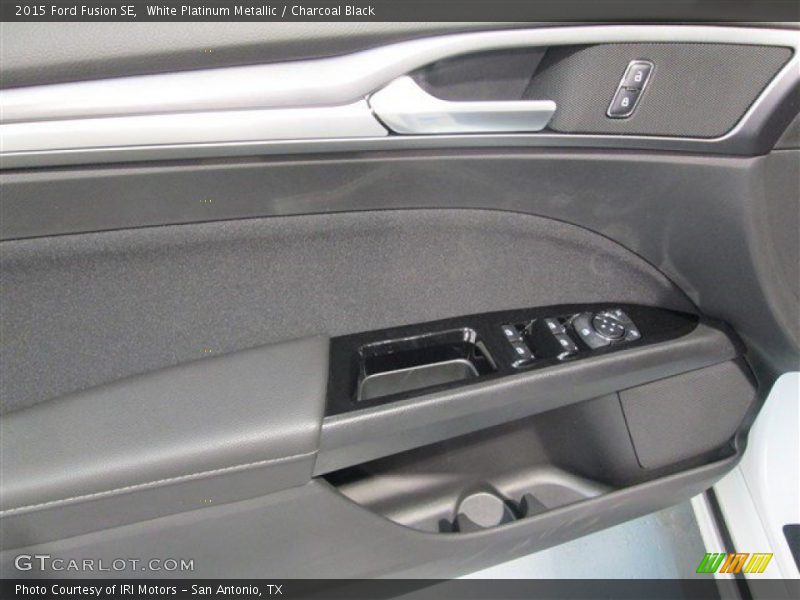 White Platinum Metallic / Charcoal Black 2015 Ford Fusion SE