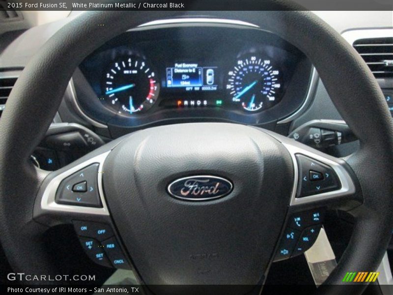 White Platinum Metallic / Charcoal Black 2015 Ford Fusion SE